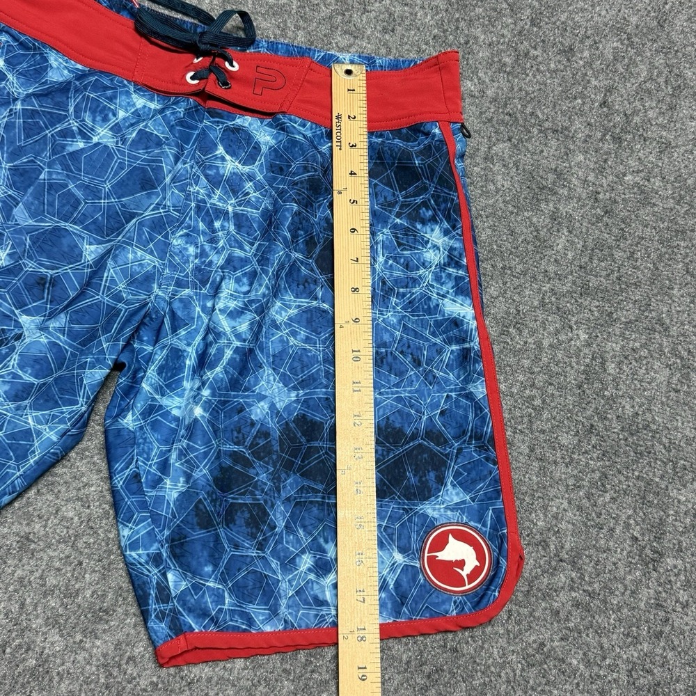 Pelagic Board Shorts Mens 32 Blue Wedge Performance Outdoor Fishing Swim Boating - Picture 8 of 8